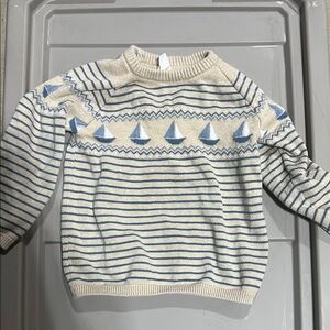 Blue and Cream H&M Sailboat Striped Kid’s Sweater 2T Blue and Cream